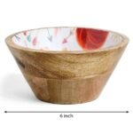 Handcrafted Wooden Serving Bowl with Printed Interior – Export Quality