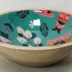 Handcrafted Wooden Serving Bowl with Printed Interior – Export Quality