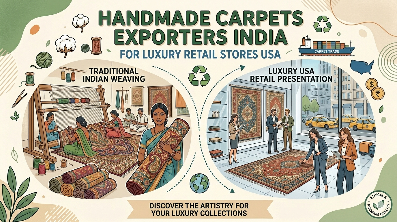Handmade Carpets Exporters India for Luxury Retail Stores USA