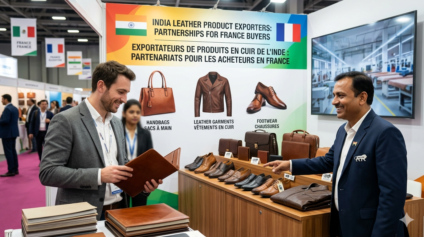 India Leather Product Exporters for France Buyers