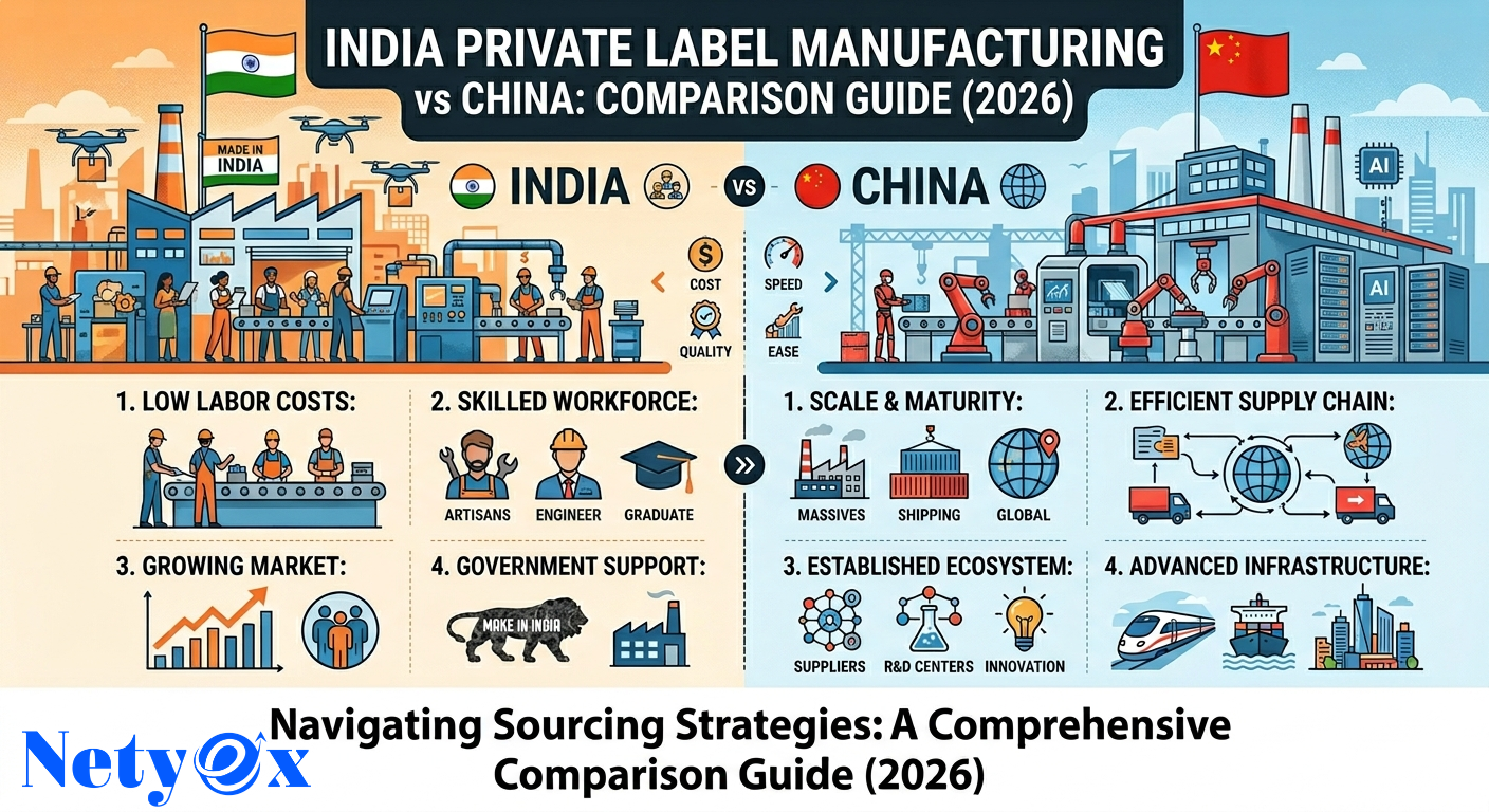 India Private Label Manufacturing vs China: Comparison Guide