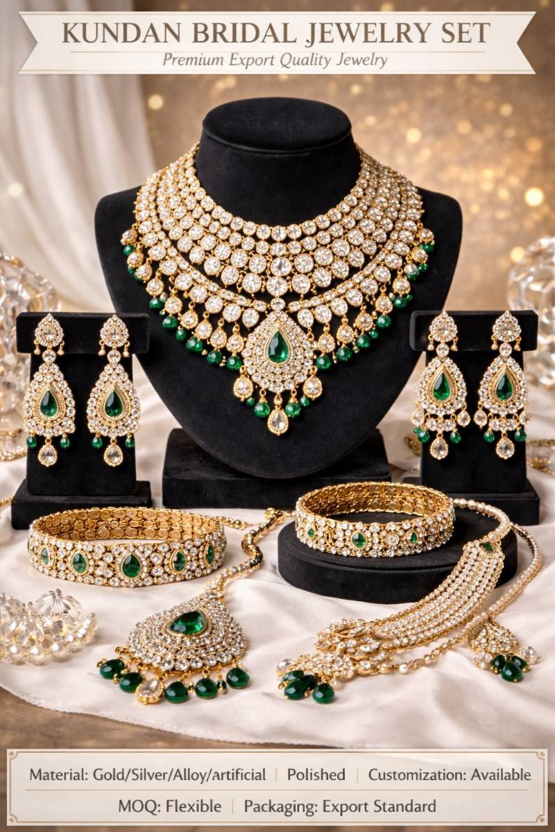 Kundan Bridal Jewelry Set - Artificial