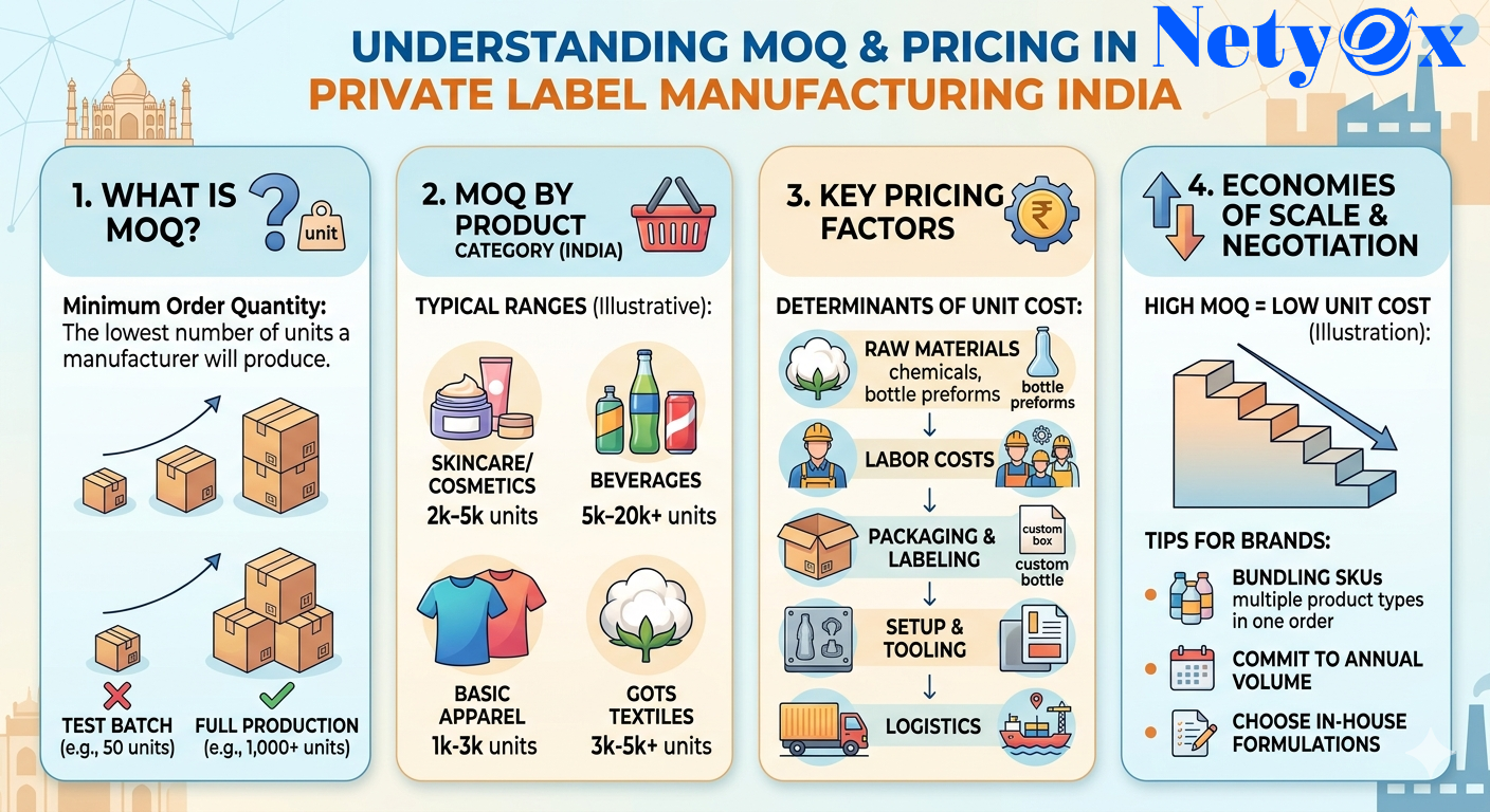 MOQ and Pricing in Private Label Manufacturing India