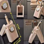 Premium Wooden Desk Organizer with Table Clock