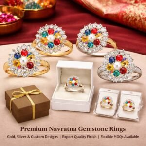 Bulk Navratna Gemstone Ring Supplier India | Wholesale Jewelry Exporter