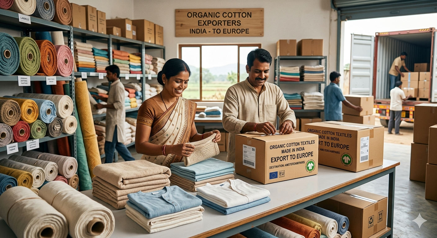 Organic Cotton Textile Exporters India for Europe Market