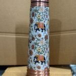Premium Pure Copper Water Bottle Set with 2 Glasses