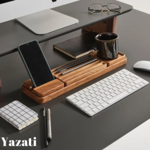 Premium Wooden Desk Organizer Set