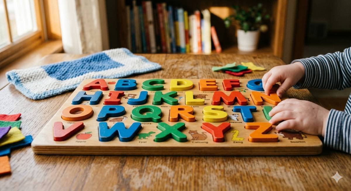 Wooden Alphabet Puzzle Board