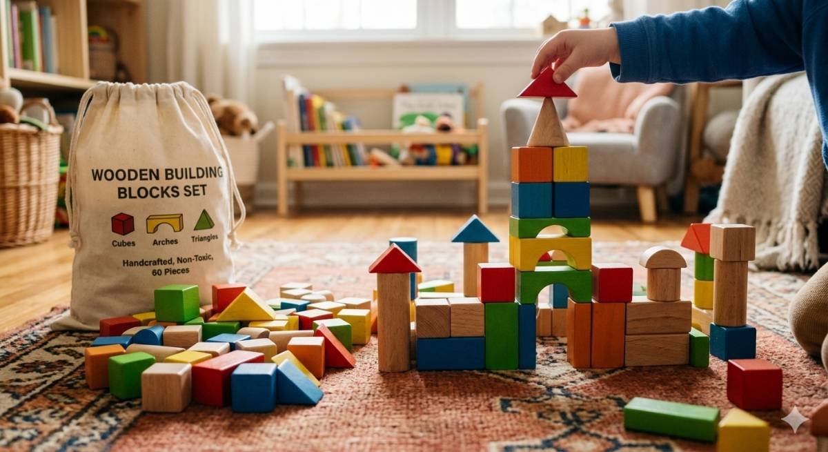 Wooden Building Blocks Set