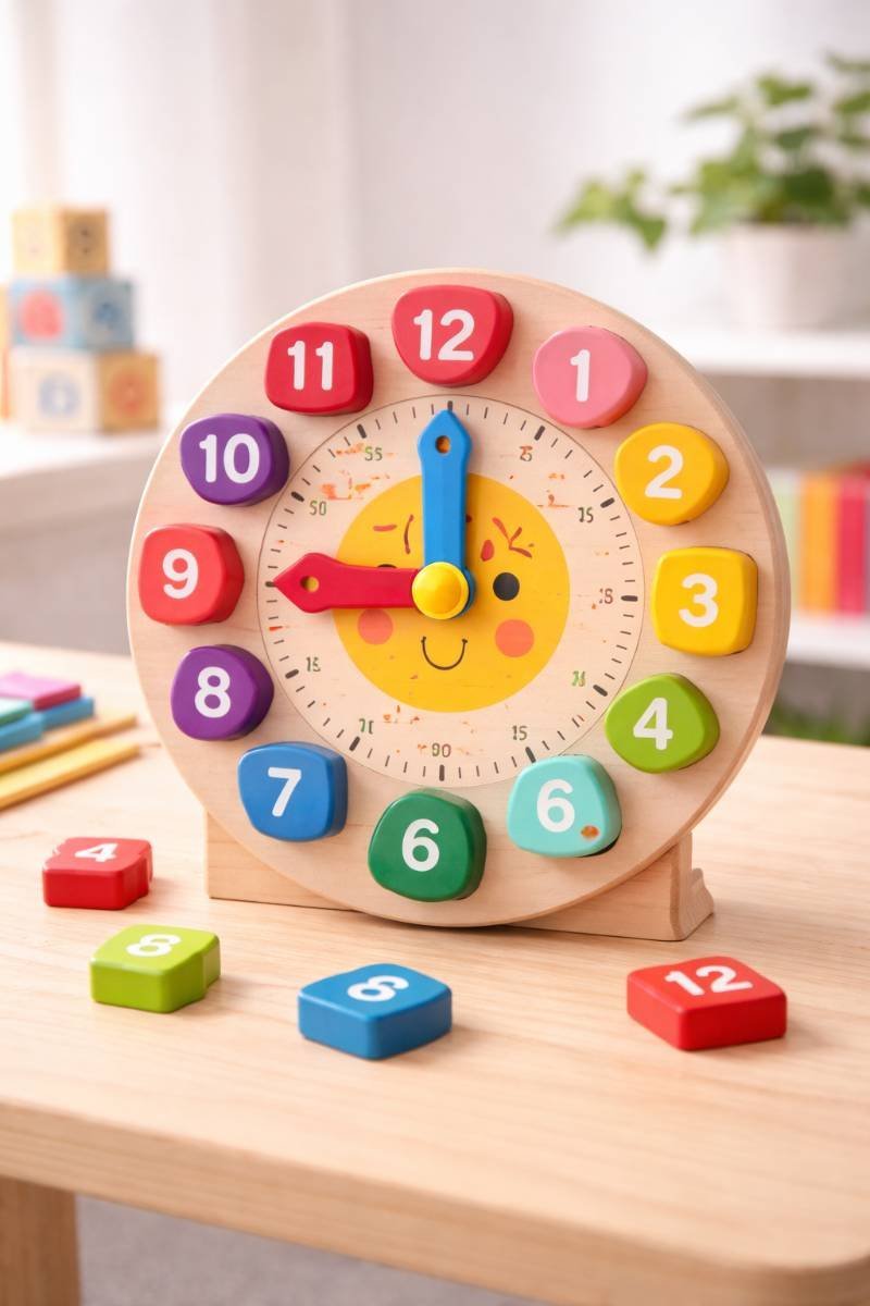 Wooden Clock Learning Puzzle