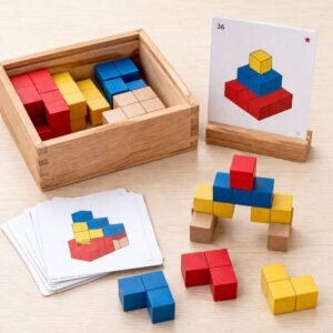 Wooden Cube Block Puzzle Set