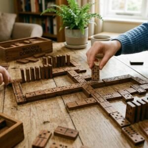 Wooden Domino Blocks Game
