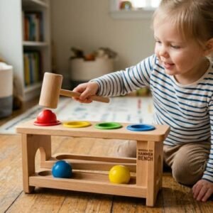 Wooden Hammer Ball Bench Toy