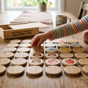 Wooden Memory Matching Tiles Game