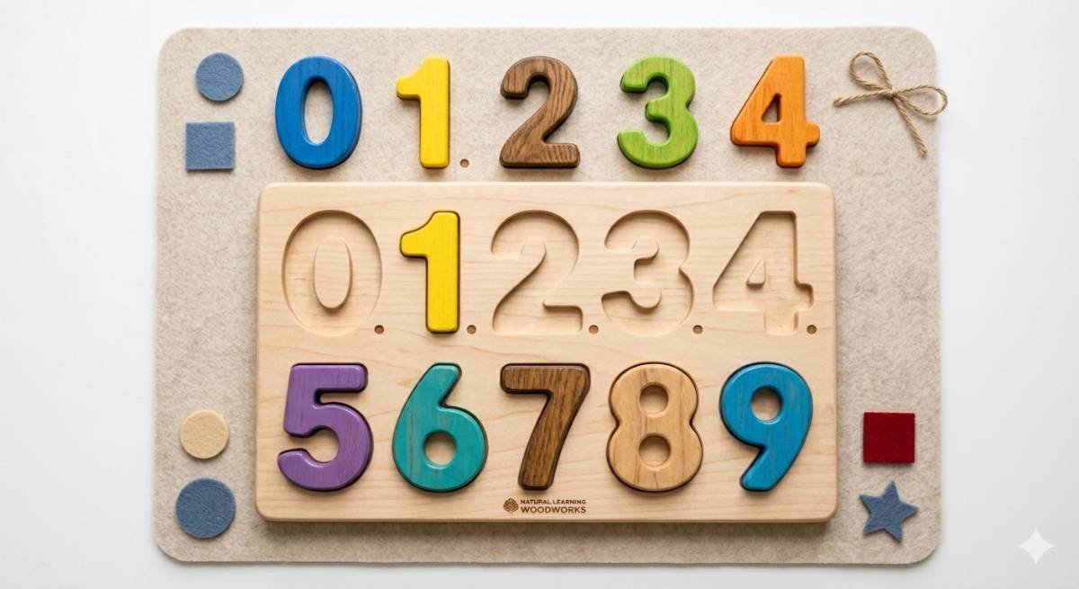 Wooden Number Puzzle Board
