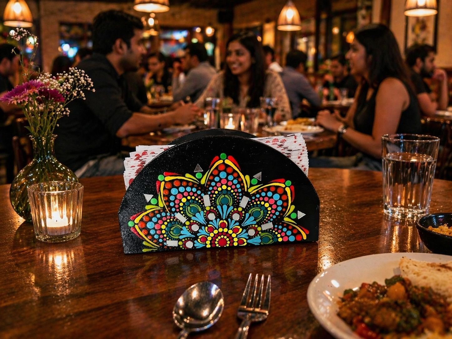 Handpainted Wooden Tissue Holder Supplier | Handmade Wooden Tissue Box Exporter India