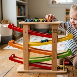 Wooden Toy Car Ramp Racer