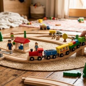 Wooden Toy Train Set