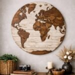 Wooden World Map Wall Decor