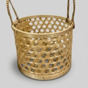 Bamboo Carry Basket (Round with Handle)