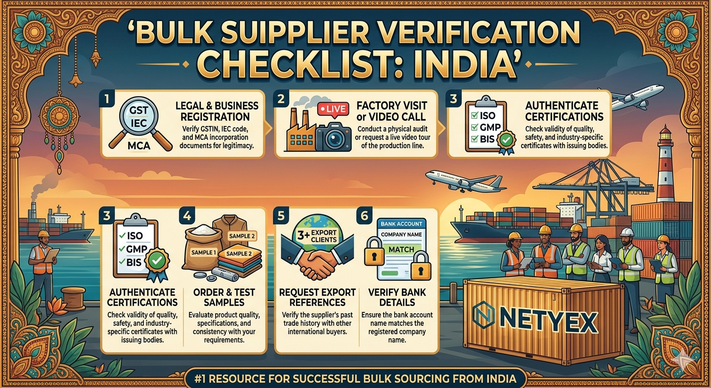 Bulk Supplier Verification Checklist India