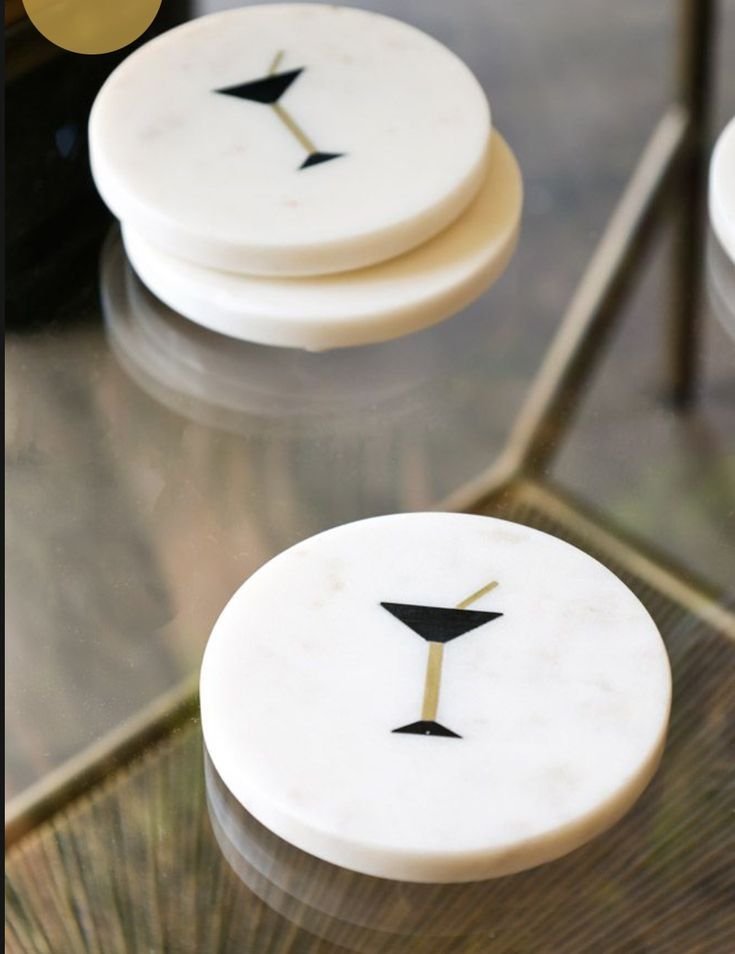 Cocktail Theme Marble Coasters
