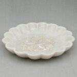 Floral Marble Coaster Set with Brass Inlay
