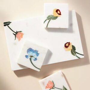 Floral Marble Tile & Coaster Collection
