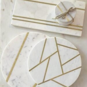Geometric Marble Serving Boards & Coasters