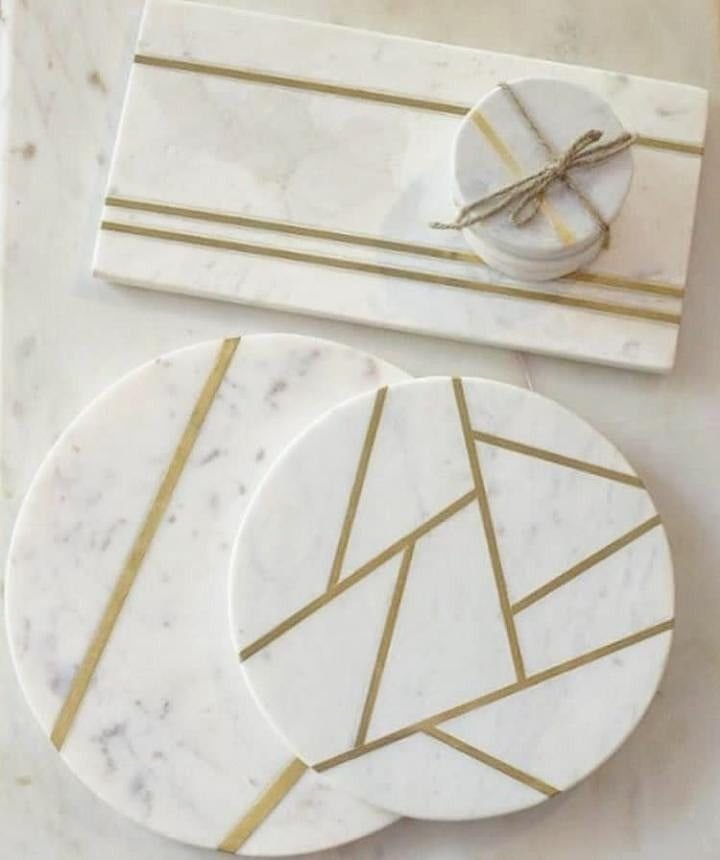 Geometric Marble Serving Boards & Coasters