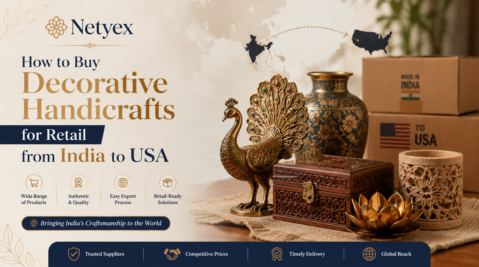 How to Buy Decorative Handicrafts for Retail from India to USA