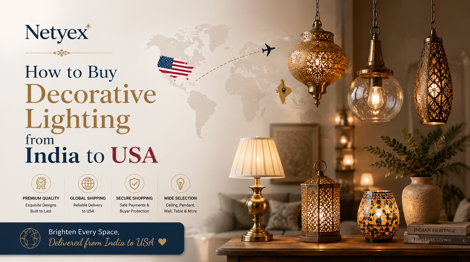 How to Buy Decorative Lighting from India to USA