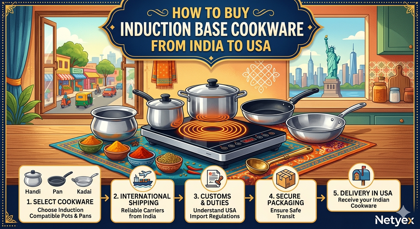 How to Buy Induction Base Cookware from India to USA