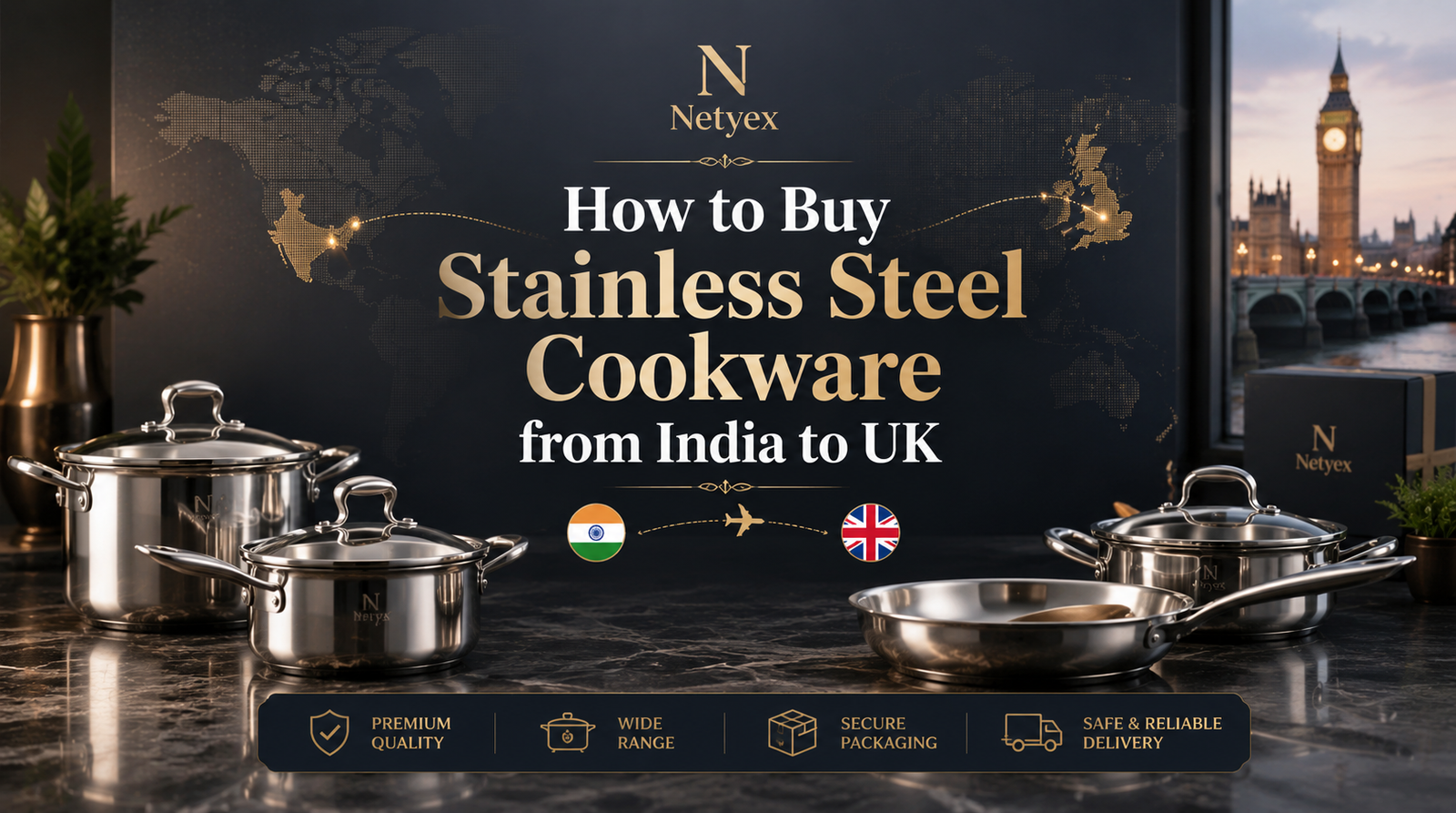 How to Buy Stainless Steel Cookware from India to UK