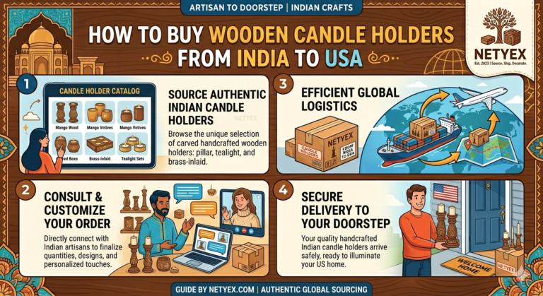 How to Buy Wooden Candle Holders from India to USA