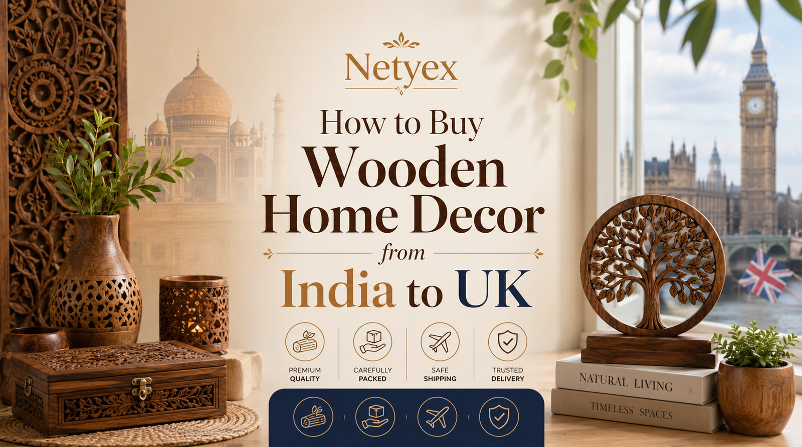 How to Buy Wooden Home Decor from India to UK