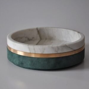 Marble Decorative Bowl with Metallic Accent