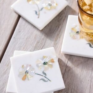 Marble Decorative Dish with Mandala Inlay
