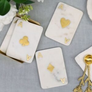Marble Playing Card Coasters