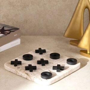 Marble Tic-Tac-Toe Decorative Game