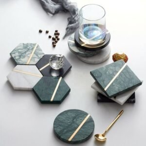 Multi-Stone Hexagonal Marble Coaster Collection
