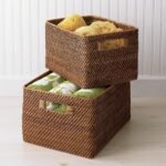 Premium Bamboo Storage Basket (Dual Tone)