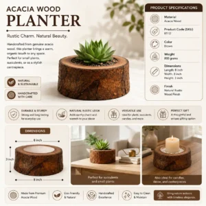 Acacia Wood Planter