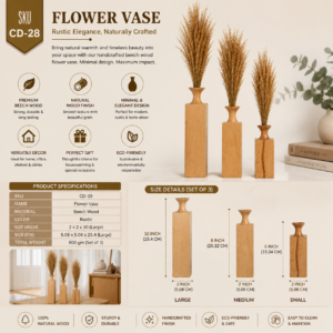 Beech Wood Flower Vase Set (SKU CD-28)