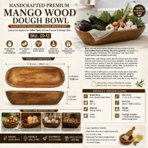 Handcrafted Premium Mango Wood Dough Bowl (SKU CD-12)