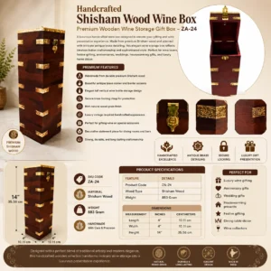 Handcrafted Shisham Wood Wine Box