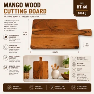 Mango Wood Cutting Board with Handle