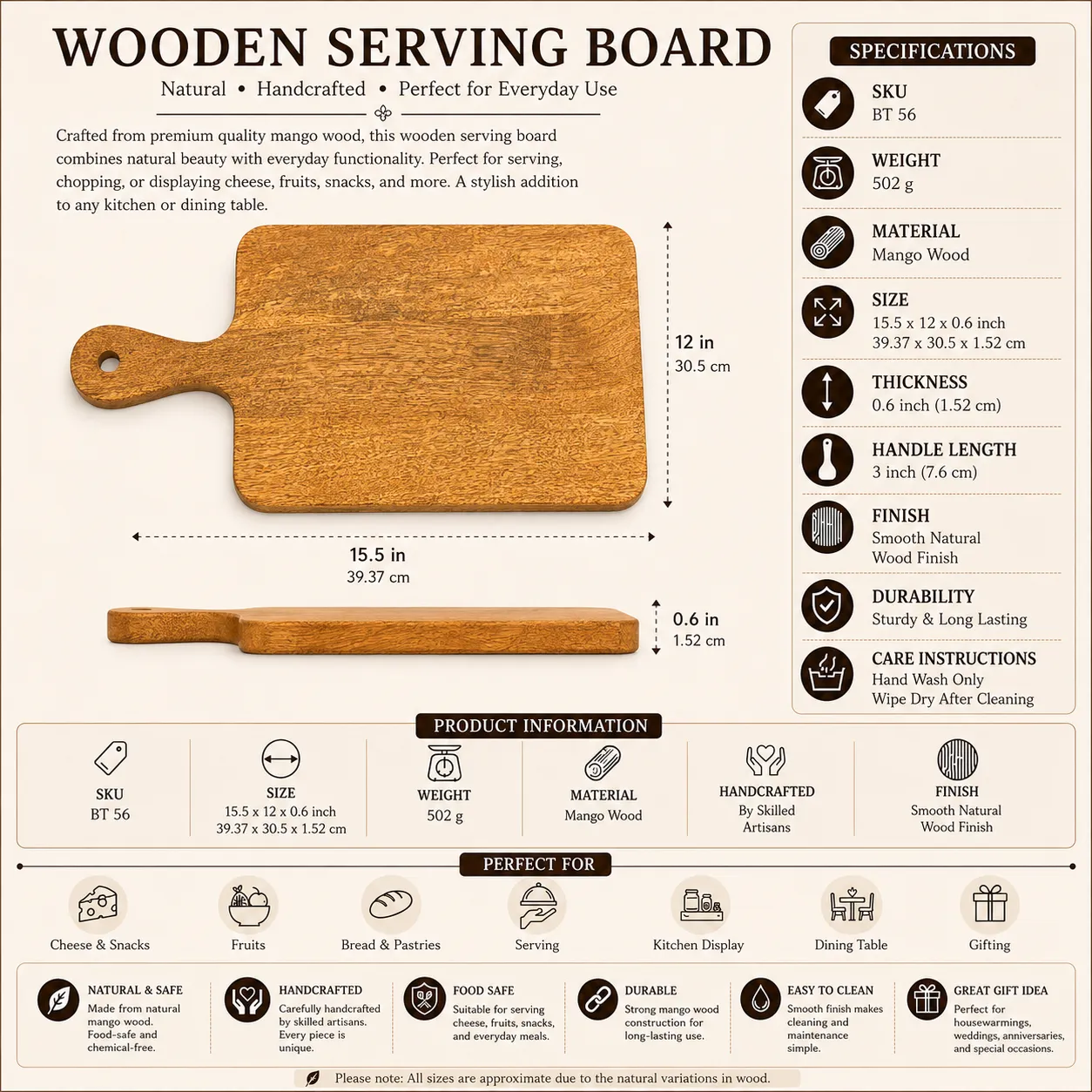 Mango Wood Serving Board