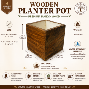 Premium Handcrafted Mango Wood Planter Pot